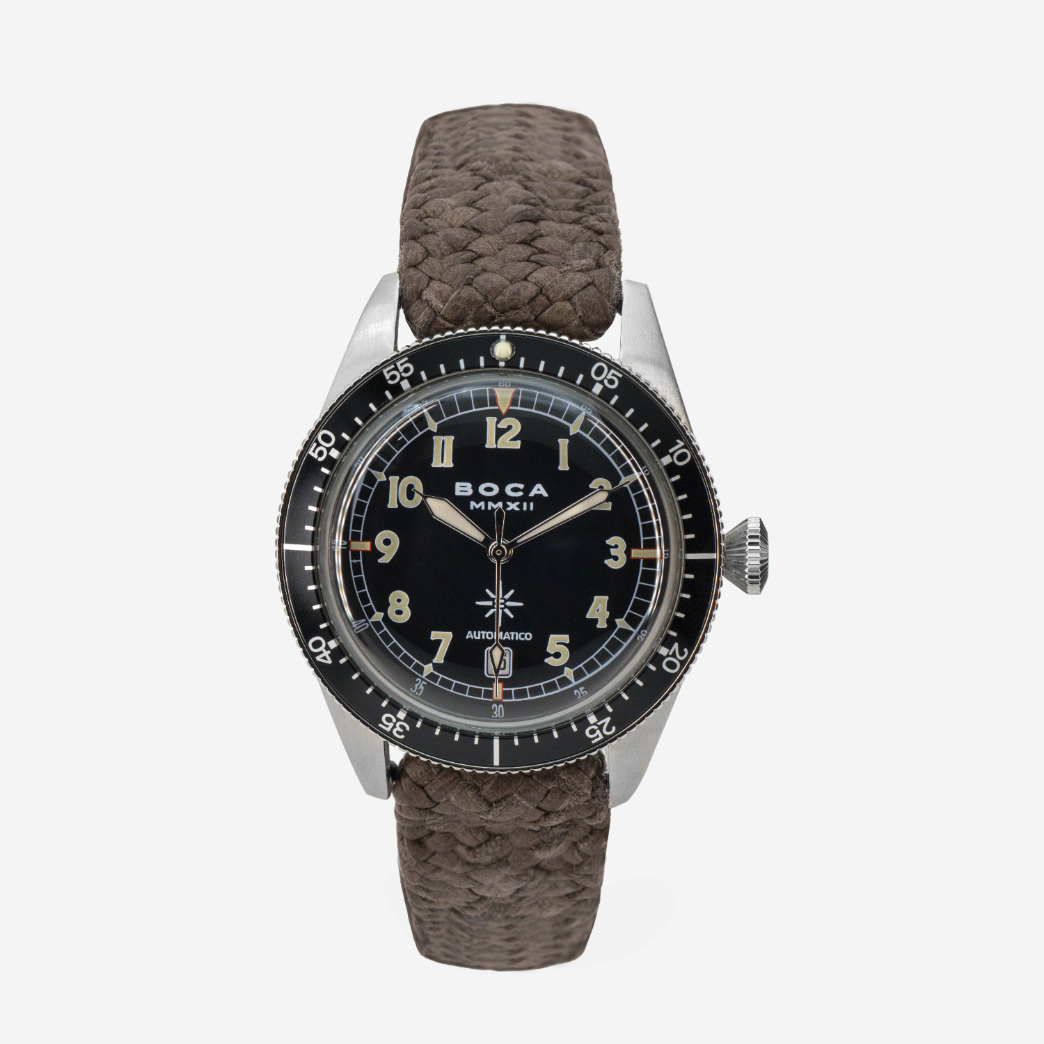 Coiba Automatic Black with Brown Wristband