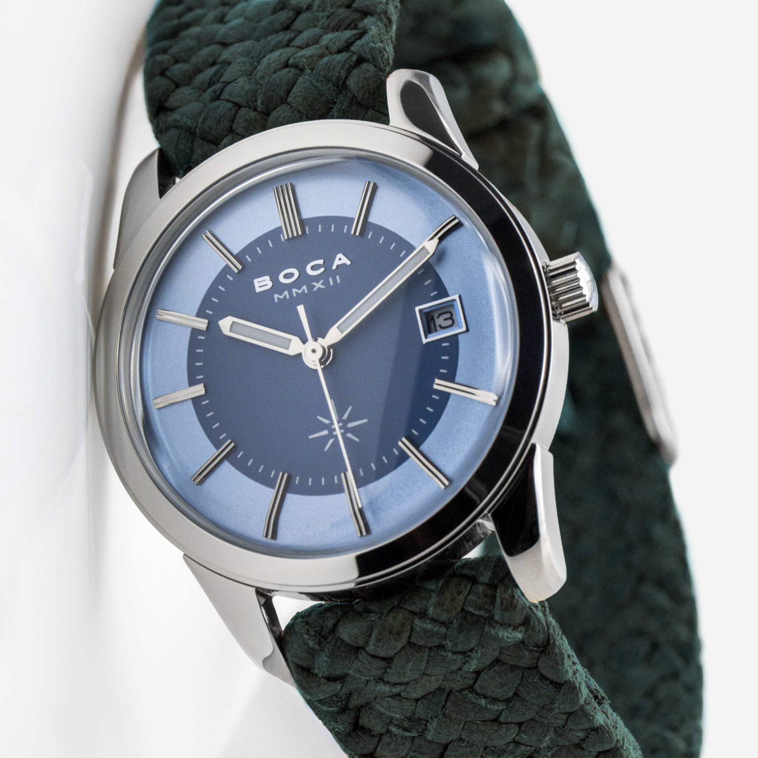 Heritage Light Blue with Forest Green Wristband
