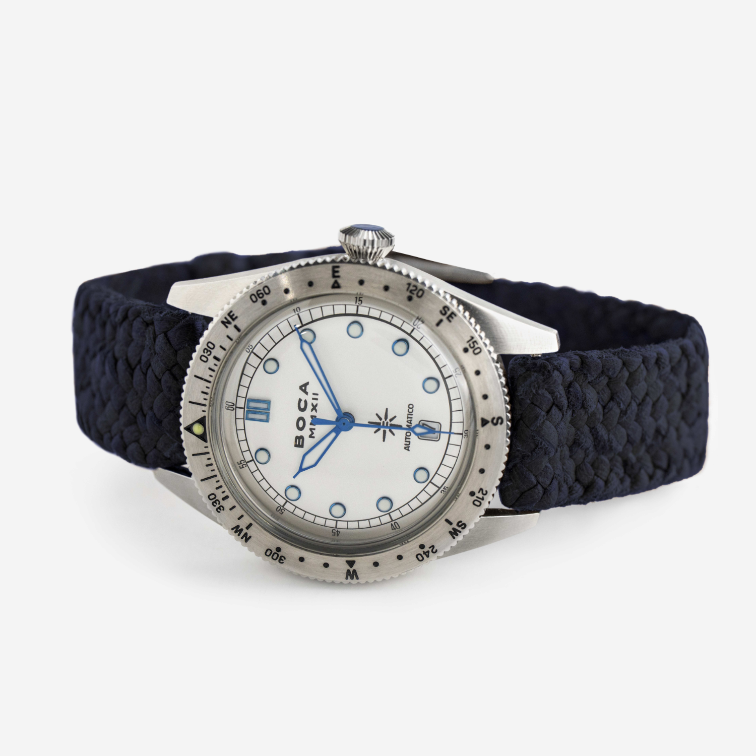Coiba Automatic White with Night Blue Wristband