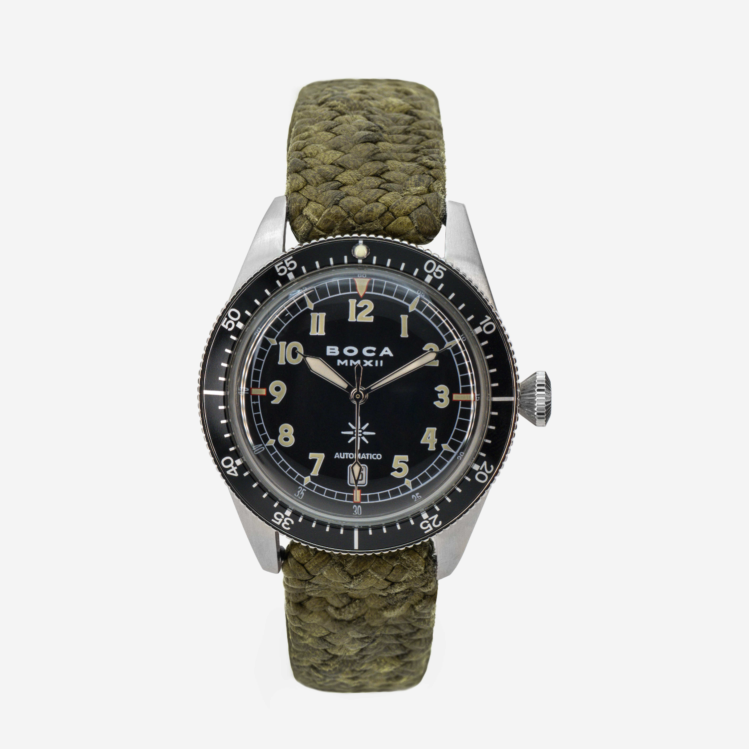 Coiba Automatic Black with Olive Wristband