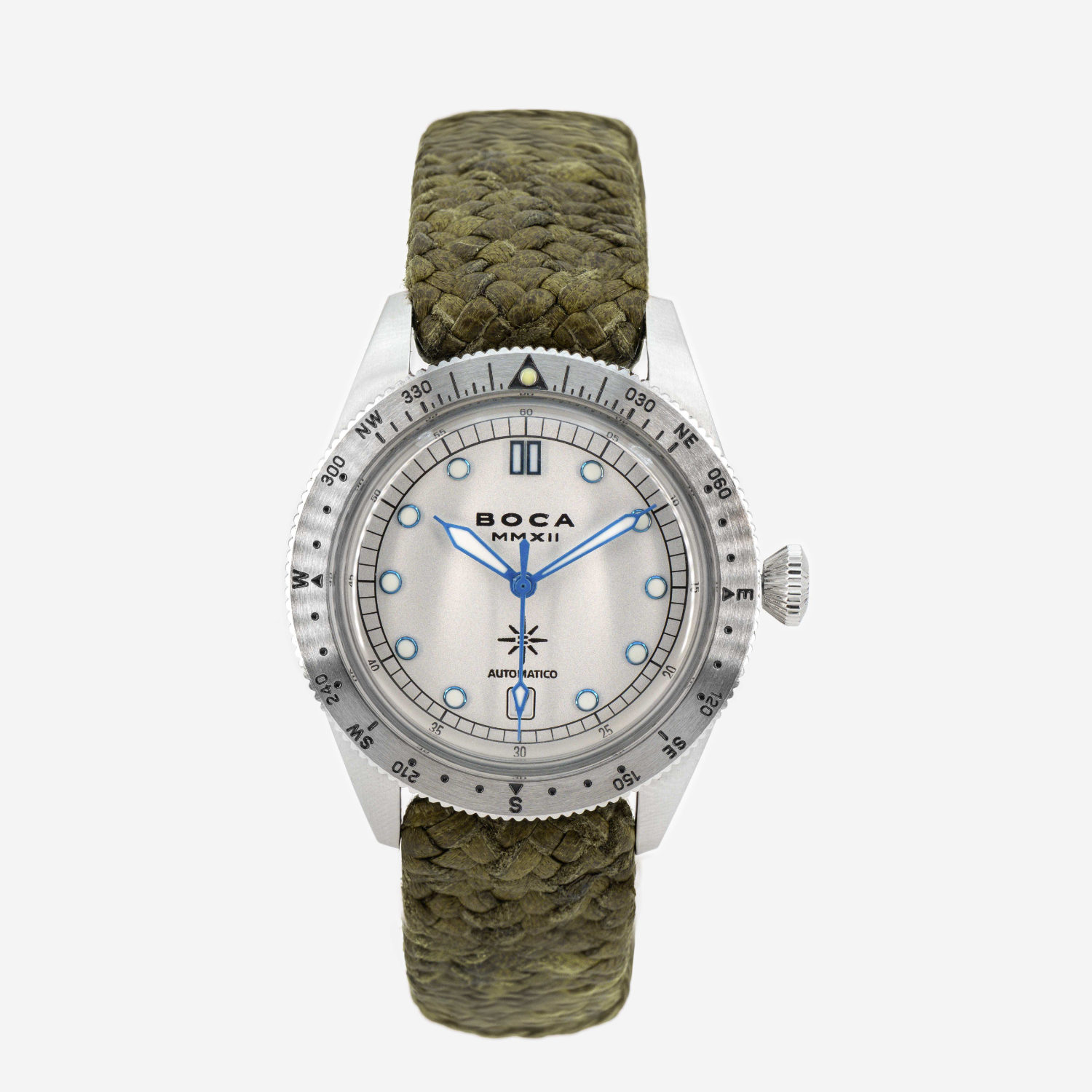 Coiba Automatic White with Olive Wristband