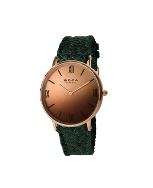 Montalban Large Rose Gold - Forest Green Wristband