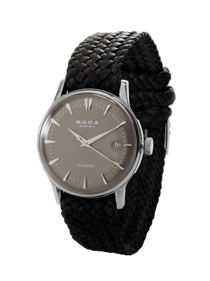 Riviera Grey Automatic - Black Wristband