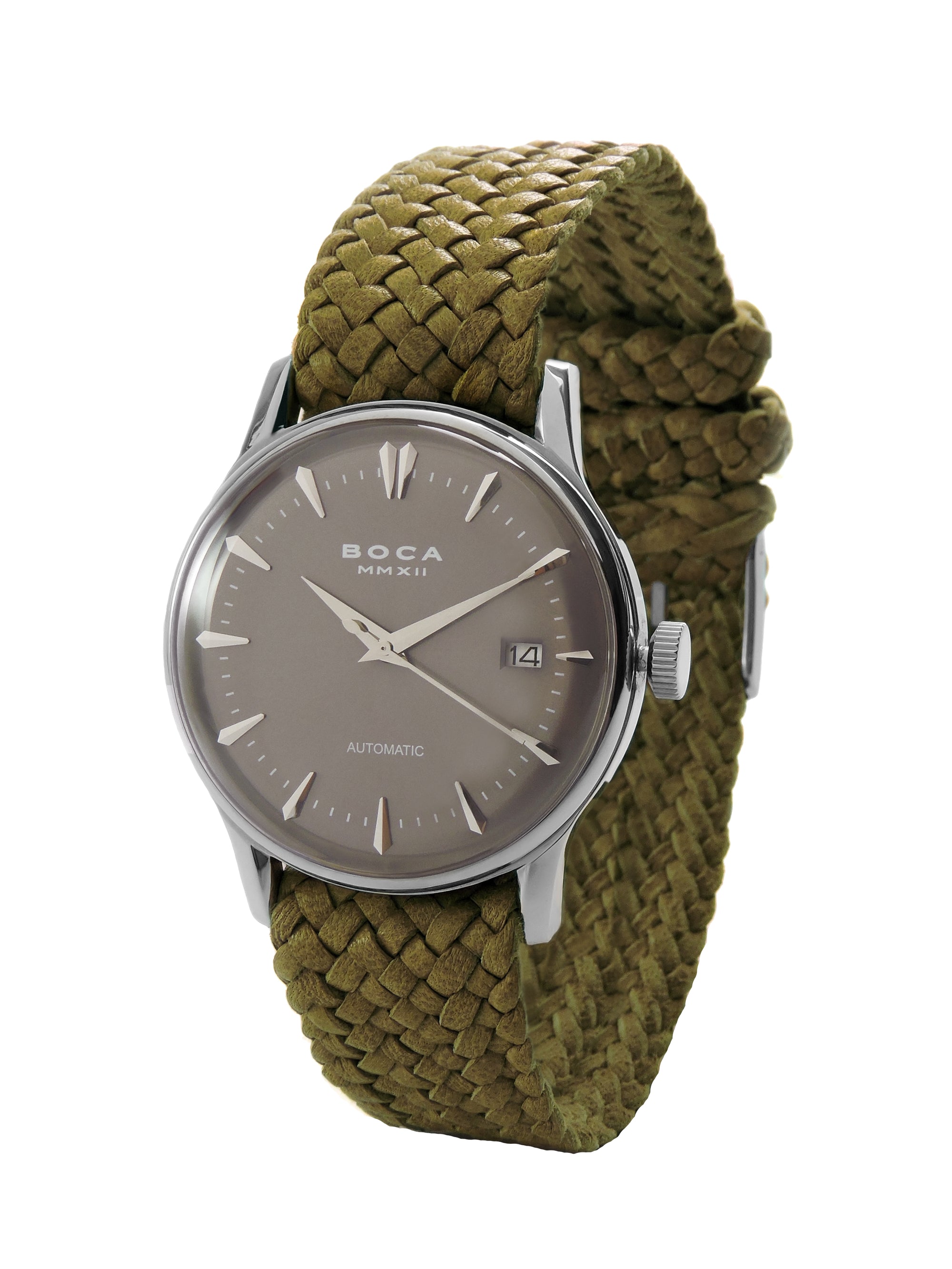 Riviera Grey Automatic - Olive Wristband