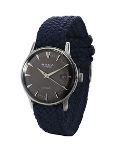Riviera Black Automatic - Night Blue Wristband - BOCA MMXII - Official website