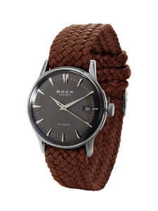 Riviera Black Automatic - Brown Wristband - BOCA MMXII - Official website