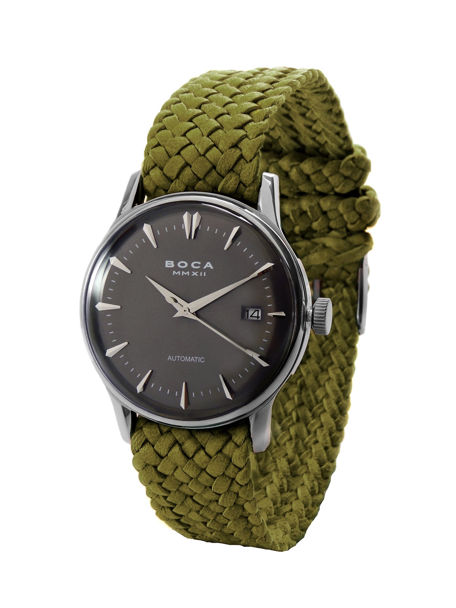 Riviera Black Automatic - Olive Wristband - BOCA MMXII - Official website