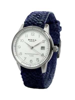 Traveler White - Night Blue Wristband - BOCA MMXII - Official website