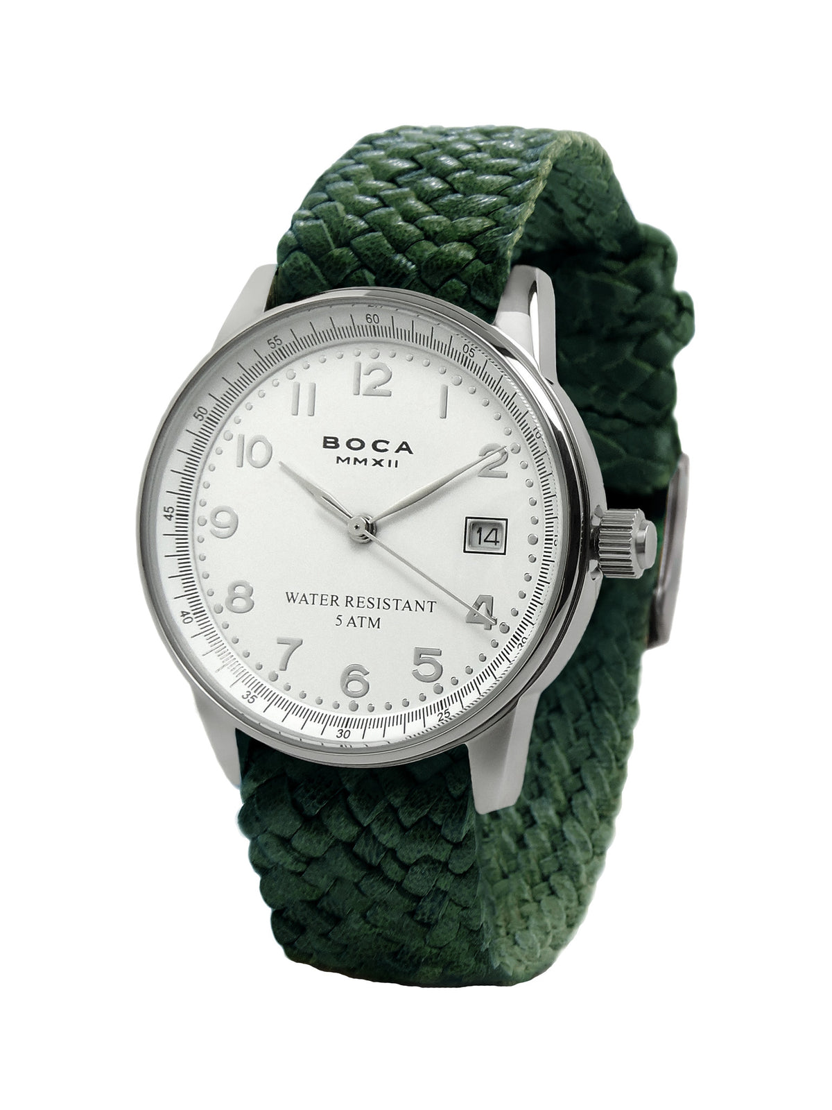Traveler White - Forest Green Wristband - BOCA MMXII - Official website